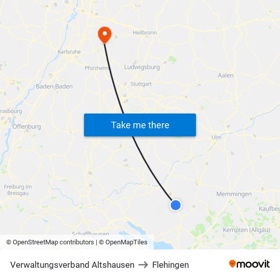 Verwaltungsverband Altshausen to Flehingen map