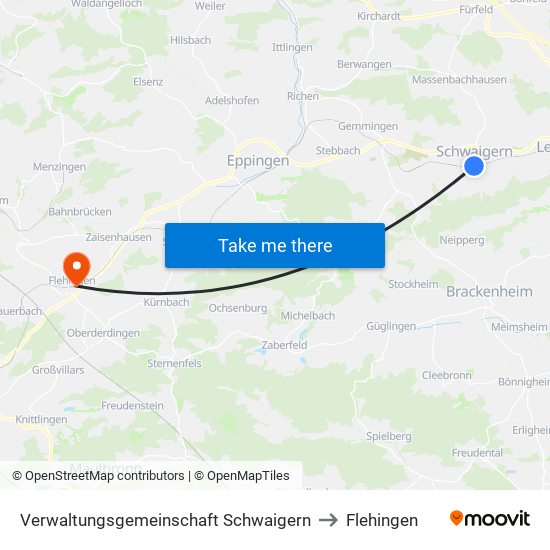 Verwaltungsgemeinschaft Schwaigern to Flehingen map