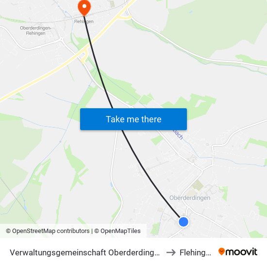 Verwaltungsgemeinschaft Oberderdingen to Flehingen map