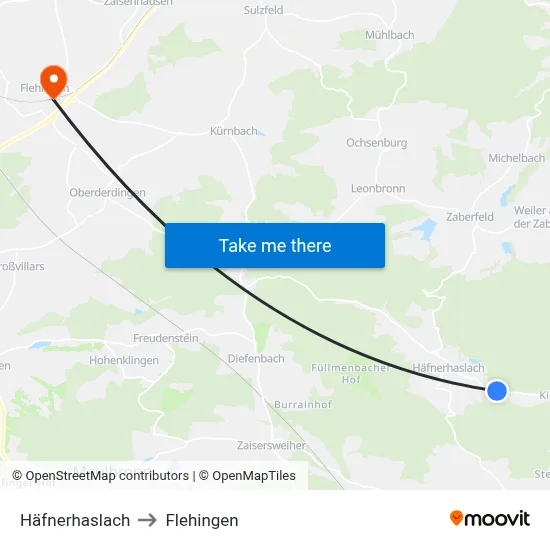 Häfnerhaslach to Flehingen map