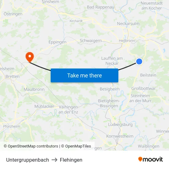 Untergruppenbach to Flehingen map