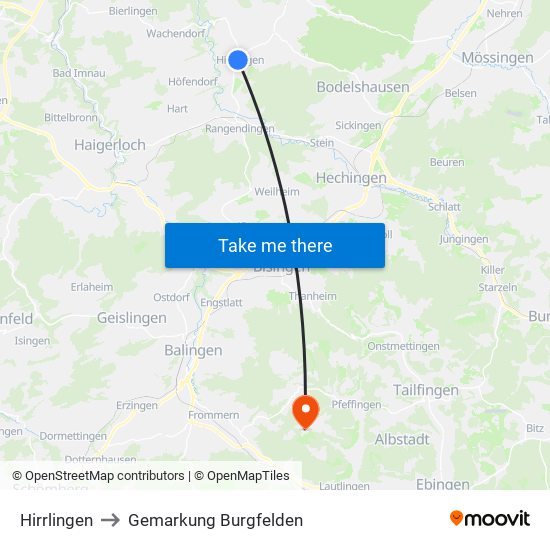 Hirrlingen to Gemarkung Burgfelden map