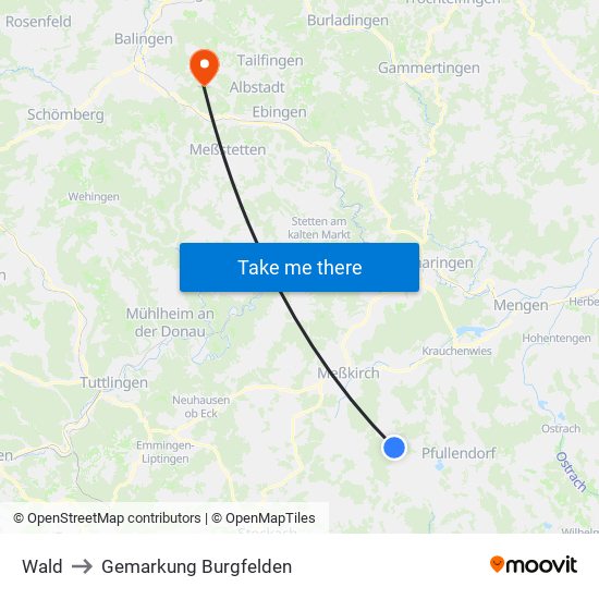 Wald to Gemarkung Burgfelden map