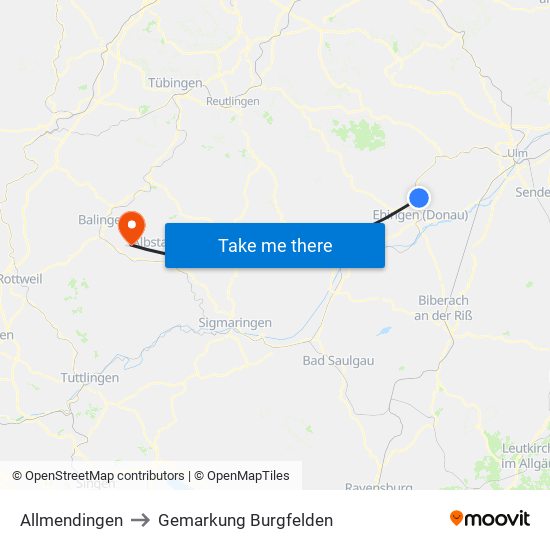 Allmendingen to Gemarkung Burgfelden map