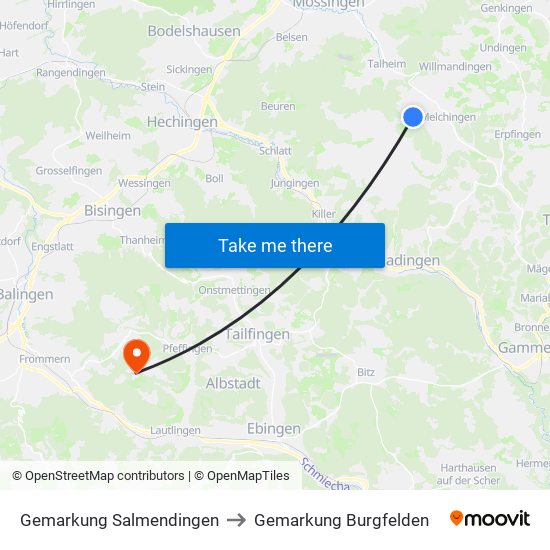 Gemarkung Salmendingen to Gemarkung Burgfelden map