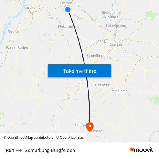 Ruit to Gemarkung Burgfelden map