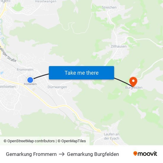 Gemarkung Frommern to Gemarkung Burgfelden map