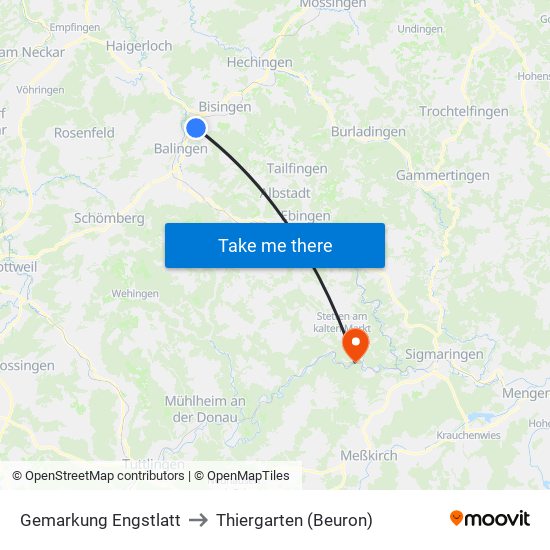 Gemarkung Engstlatt to Thiergarten (Beuron) map