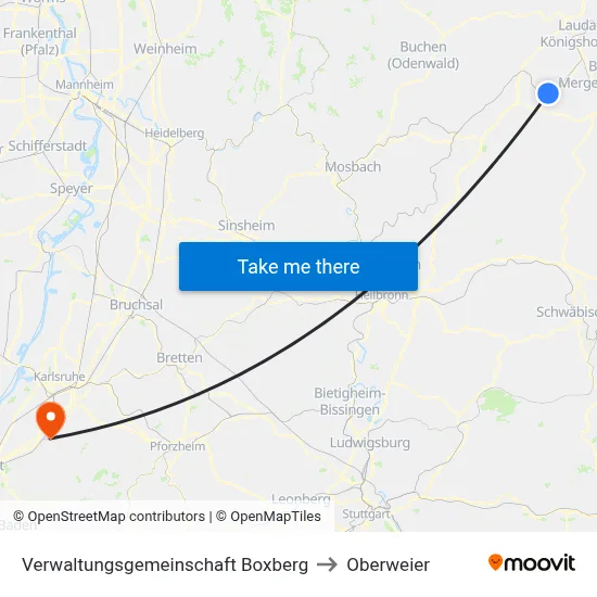 Verwaltungsgemeinschaft Boxberg to Oberweier map