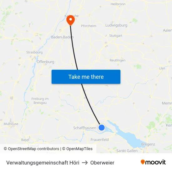 Verwaltungsgemeinschaft Höri to Oberweier map