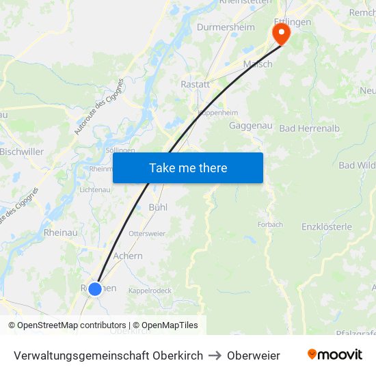 Verwaltungsgemeinschaft Oberkirch to Oberweier map