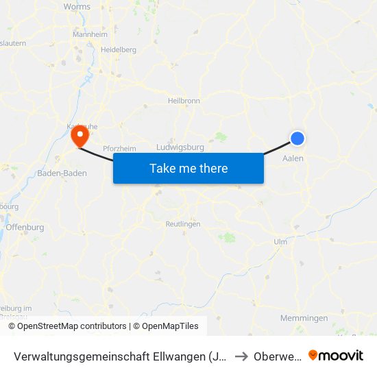 Verwaltungsgemeinschaft Ellwangen (Jagst) to Oberweier map