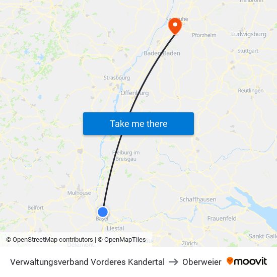 Verwaltungsverband Vorderes Kandertal to Oberweier map