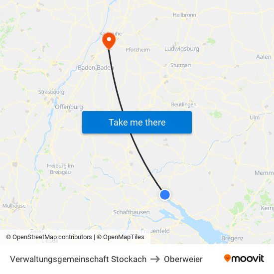 Verwaltungsgemeinschaft Stockach to Oberweier map