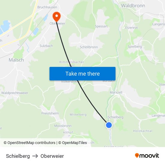 Schielberg to Oberweier map