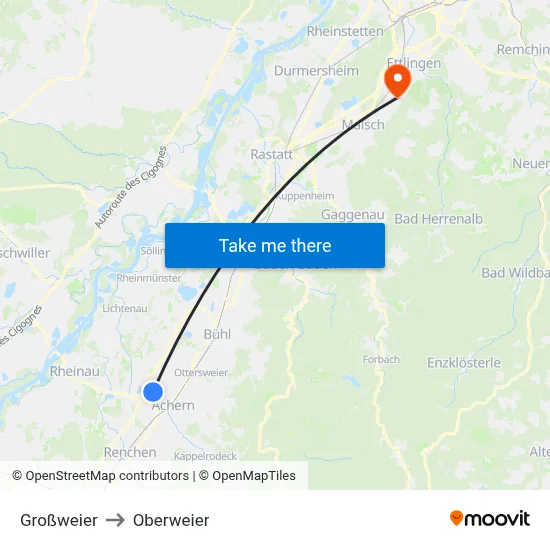 Großweier to Oberweier map