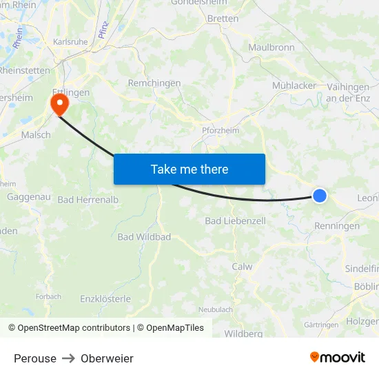 Perouse to Oberweier map
