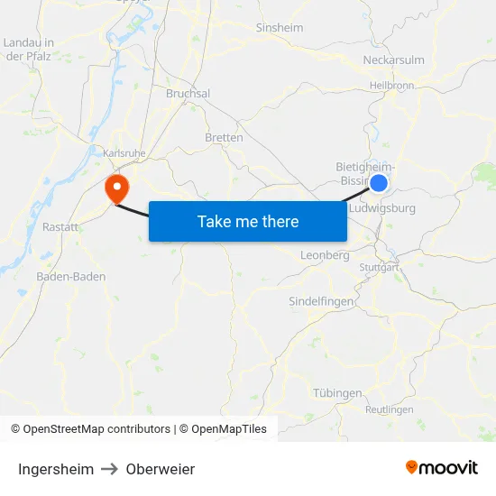 Ingersheim to Oberweier map