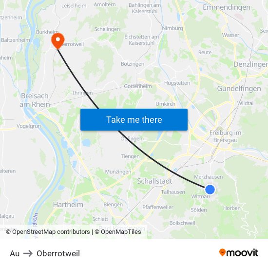 Au to Oberrotweil map