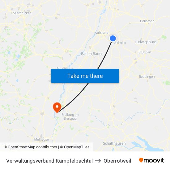 Verwaltungsverband Kämpfelbachtal to Oberrotweil map