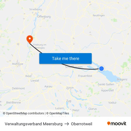 Verwaltungsverband Meersburg to Oberrotweil map