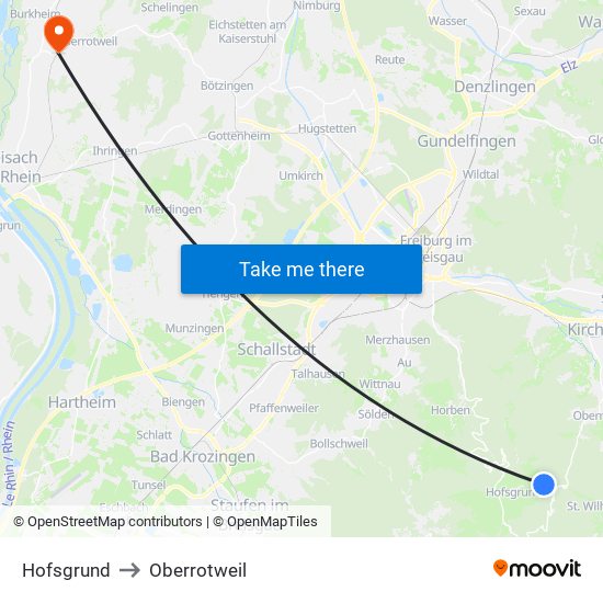 Hofsgrund to Oberrotweil map