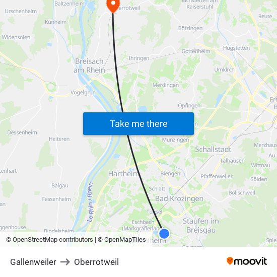 Gallenweiler to Oberrotweil map