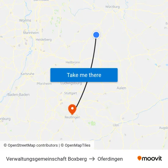 Verwaltungsgemeinschaft Boxberg to Oferdingen map