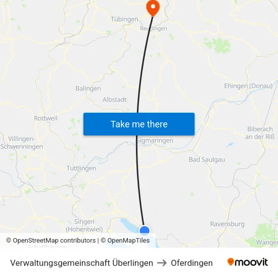 Verwaltungsgemeinschaft Überlingen to Oferdingen map