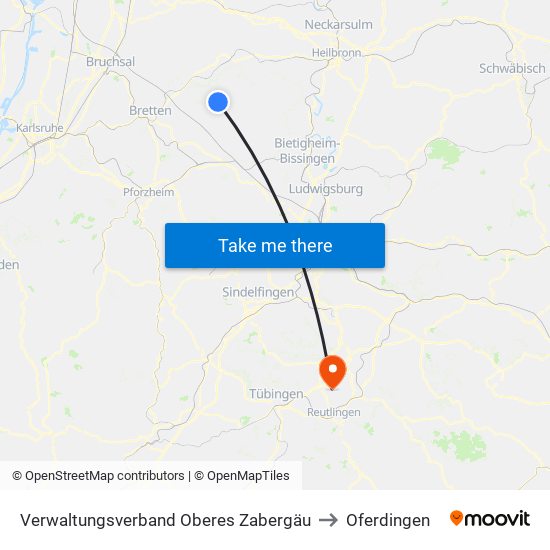 Verwaltungsverband Oberes Zabergäu to Oferdingen map