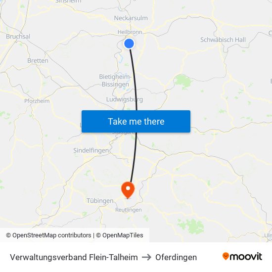 Verwaltungsverband Flein-Talheim to Oferdingen map