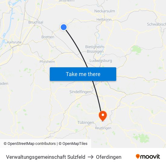 Verwaltungsgemeinschaft Sulzfeld to Oferdingen map