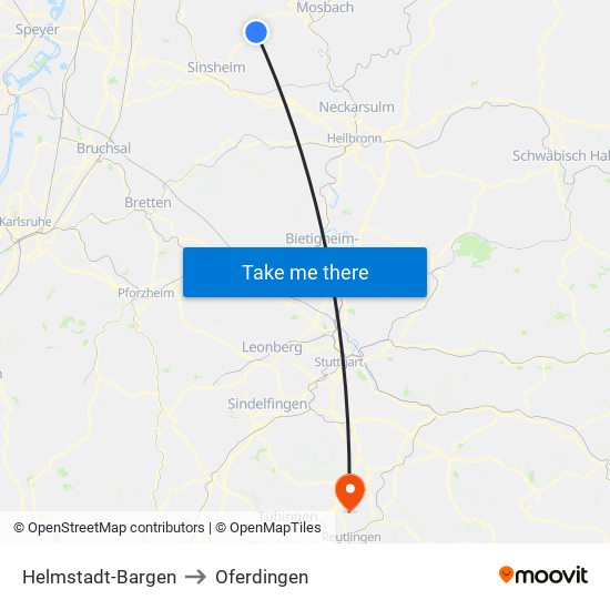 Helmstadt-Bargen to Oferdingen map