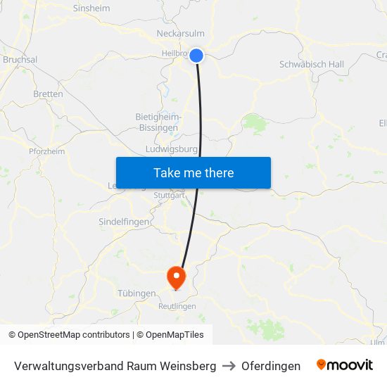 Verwaltungsverband Raum Weinsberg to Oferdingen map