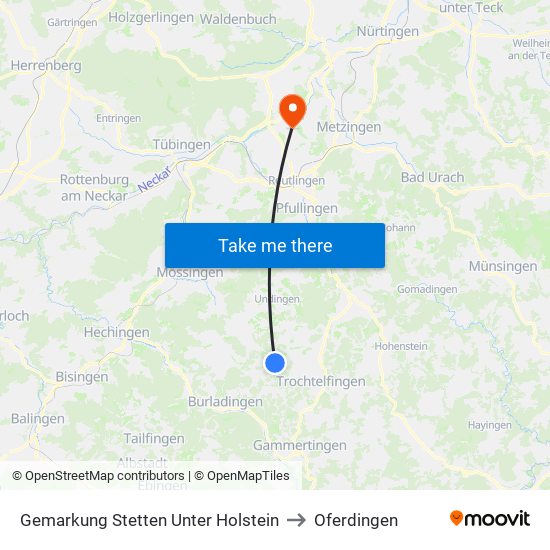 Gemarkung Stetten Unter Holstein to Oferdingen map