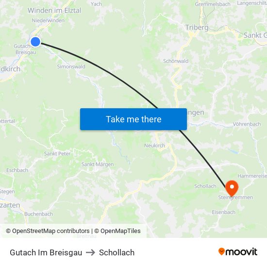 Gutach Im Breisgau to Schollach map