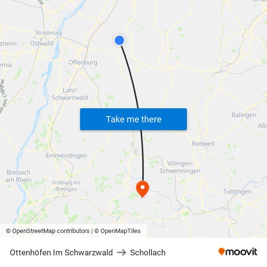 Ottenhöfen Im Schwarzwald to Schollach map