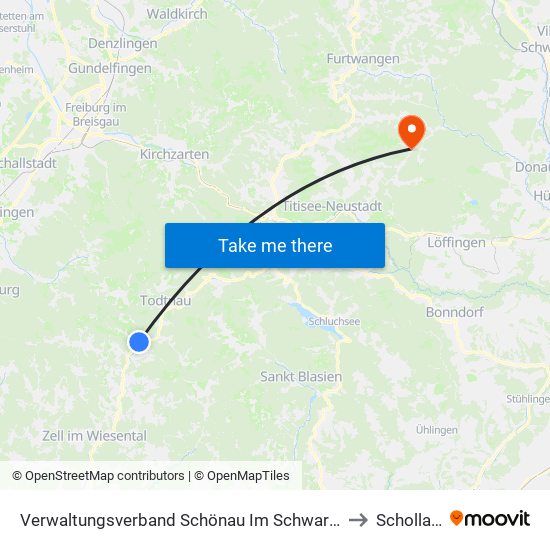 Verwaltungsverband Schönau Im Schwarzwald to Schollach map