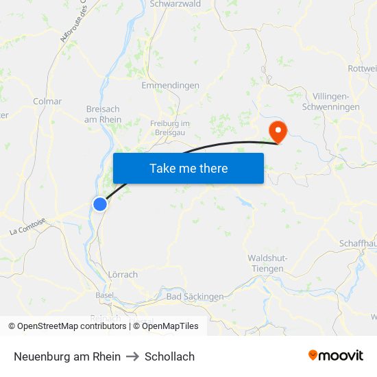 Neuenburg am Rhein to Schollach map