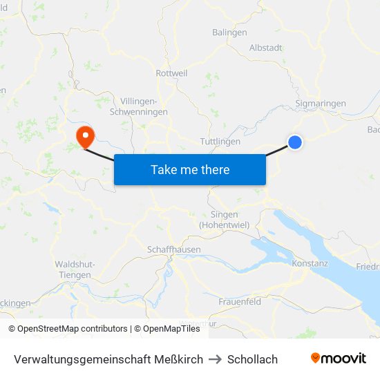 Verwaltungsgemeinschaft Meßkirch to Schollach map