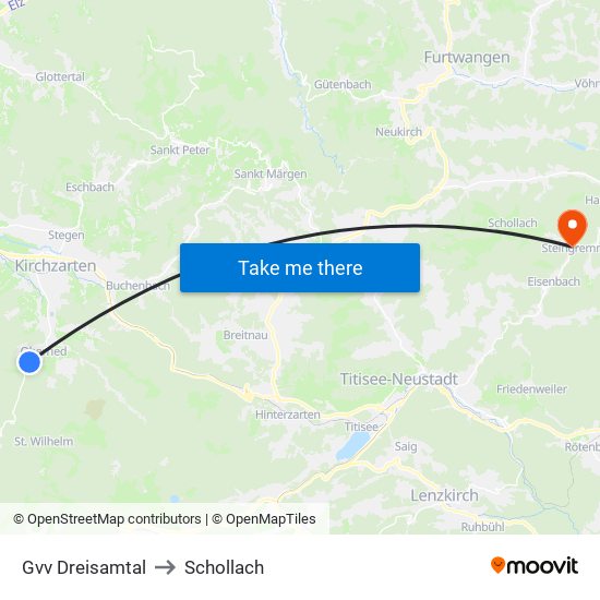 Gvv Dreisamtal to Schollach map