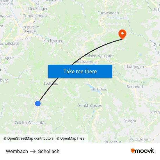 Wembach to Schollach map