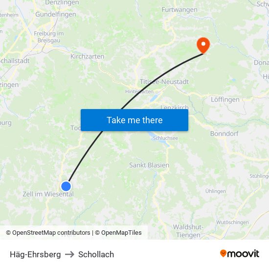 Häg-Ehrsberg to Schollach map