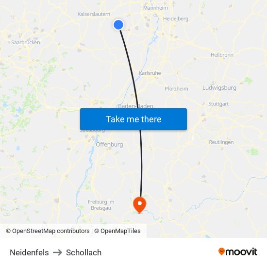 Neidenfels to Schollach map