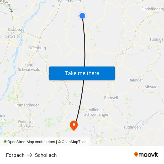 Forbach to Schollach map
