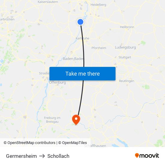 Germersheim to Schollach map