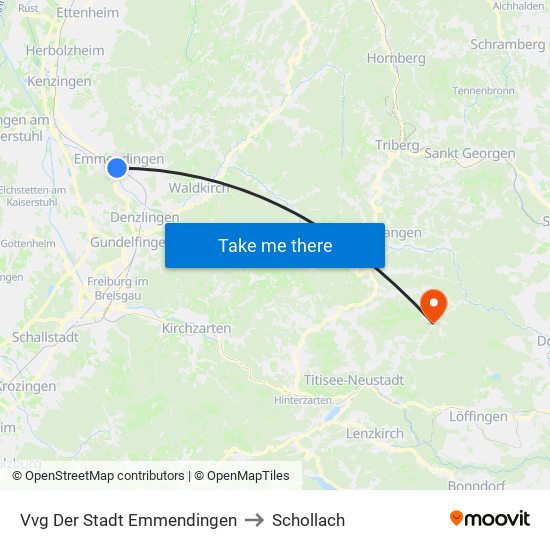 Vvg Der Stadt Emmendingen to Schollach map