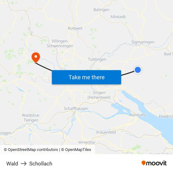 Wald to Schollach map