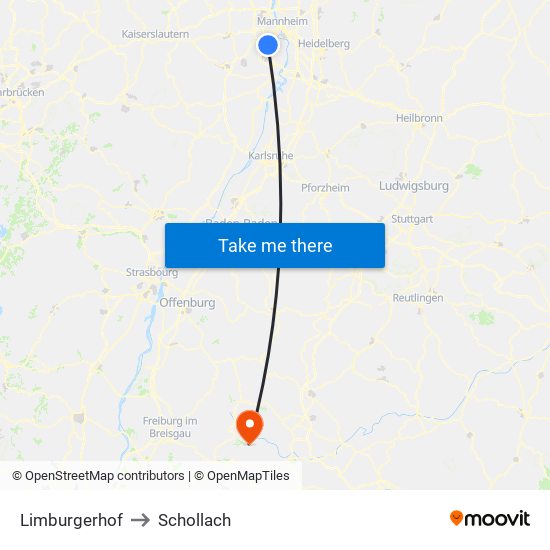 Limburgerhof to Schollach map