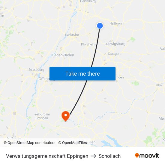 Verwaltungsgemeinschaft Eppingen to Schollach map